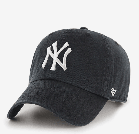 47 Brand New York Yankees Clean Up Adjustable Cap Black / White OS 053838491007 Rebound Footwear