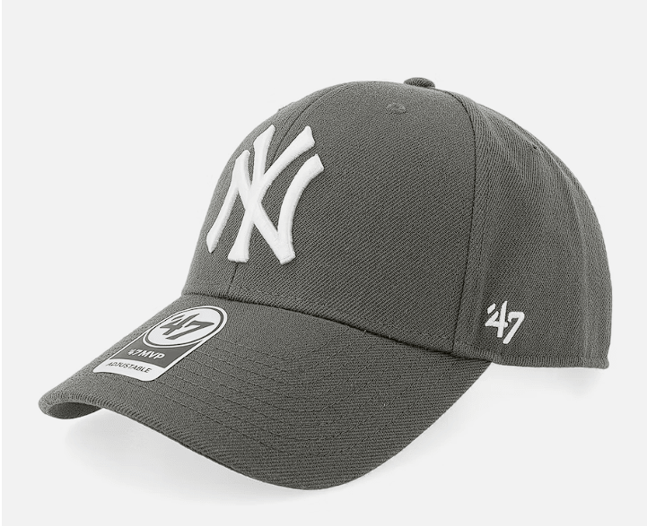 47 Brand New York Yankees MVP Adjustable Cap Grey / White OS 190182642829 Rebound Footwear