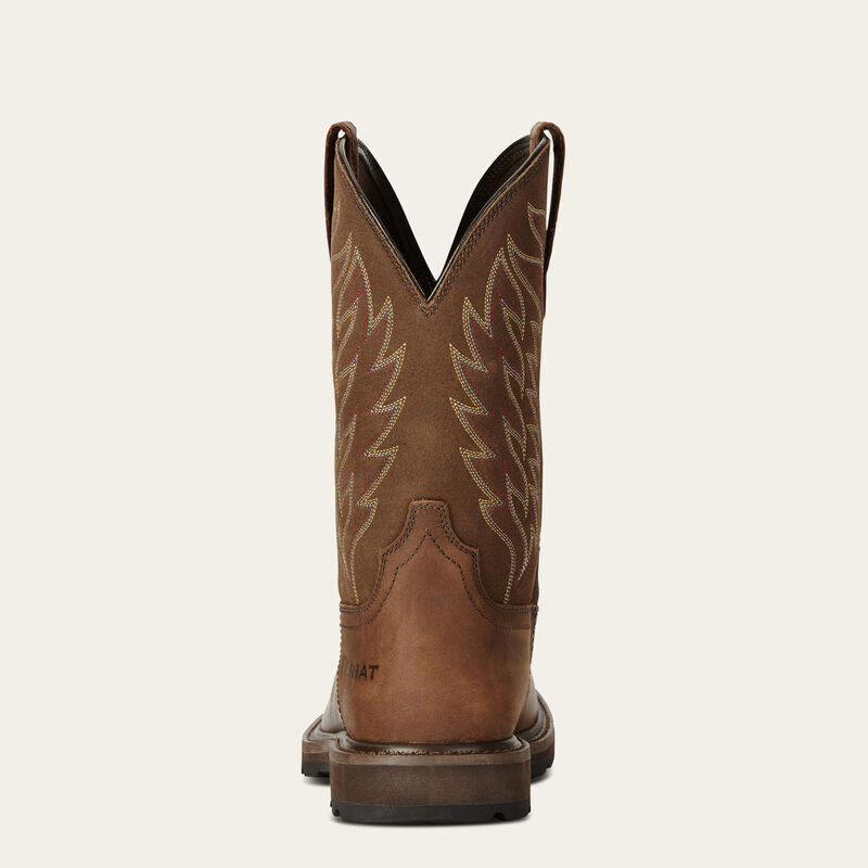 Ariat Groundbreaker Wide Square Toe Steel Toe Work Boot Brown 11 EE 884849753002 Rebound Footwear