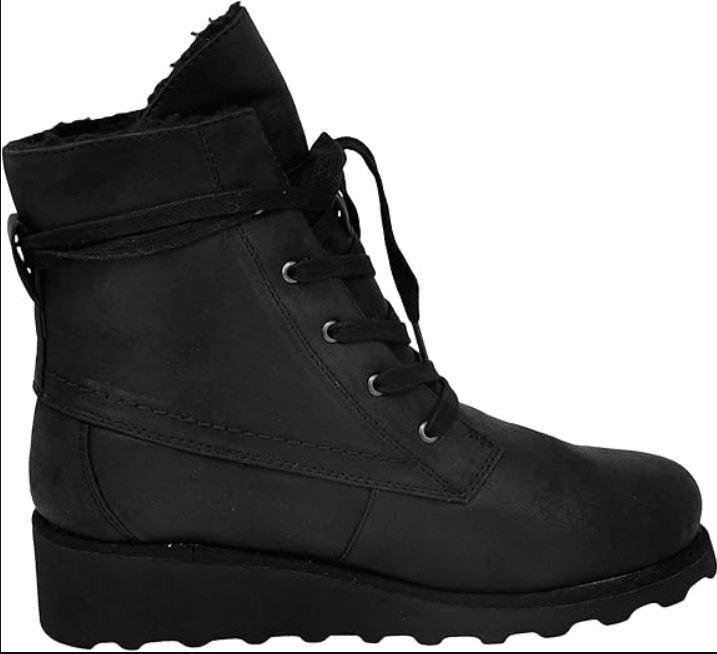 BEARPAW Krista Water Resistant Wedge Boot Black 7 M 889918225404 Rebound Footwear