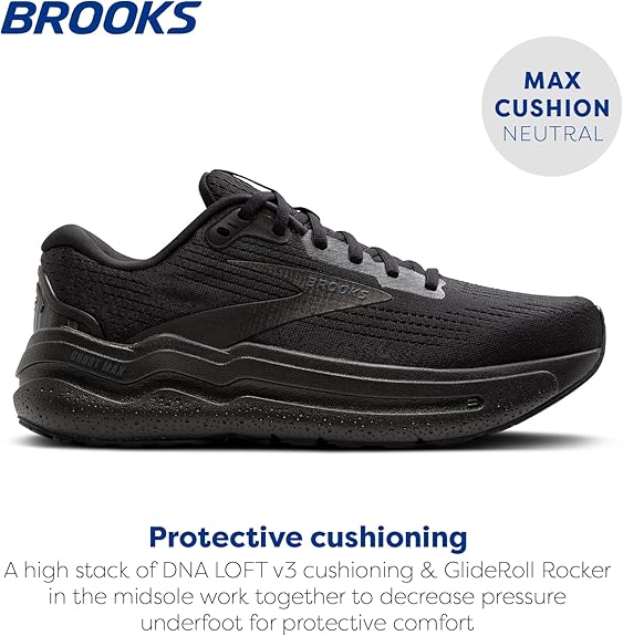 Brooks Ghost Max 2 Black / Black / Ebony 9.5 M 0195394506297 Rebound Footwear
