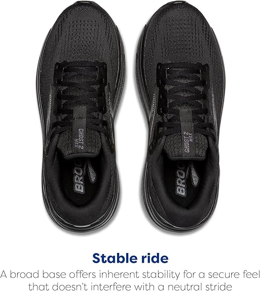Brooks Ghost Max 2 Black / Black / Ebony 9.5 M 0195394506297 Rebound Footwear