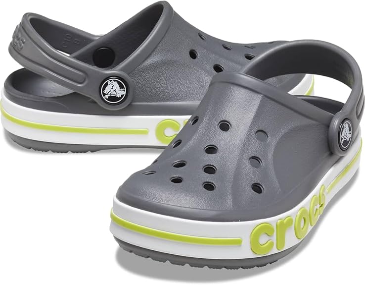Crocs Bayaband Clogs Slate Grey / Lime Punch 5 M 191448955042 Rebound Footwear