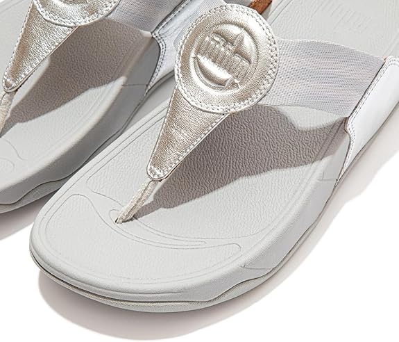 FitFlop Flip Flops Sandals Walkstar Toe Post Silver 7 M 195305321551 Rebound Footwear