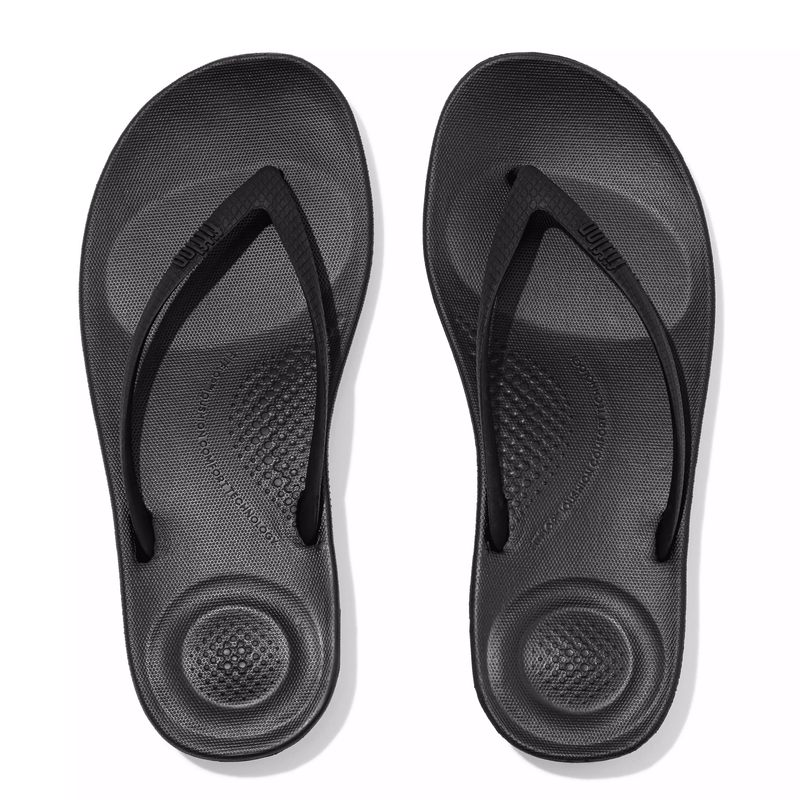 FitFlop iQUSHION Ergonomic Flip - Flops All Black UK 7 | US 9 M 190035324216 Rebound Footwear