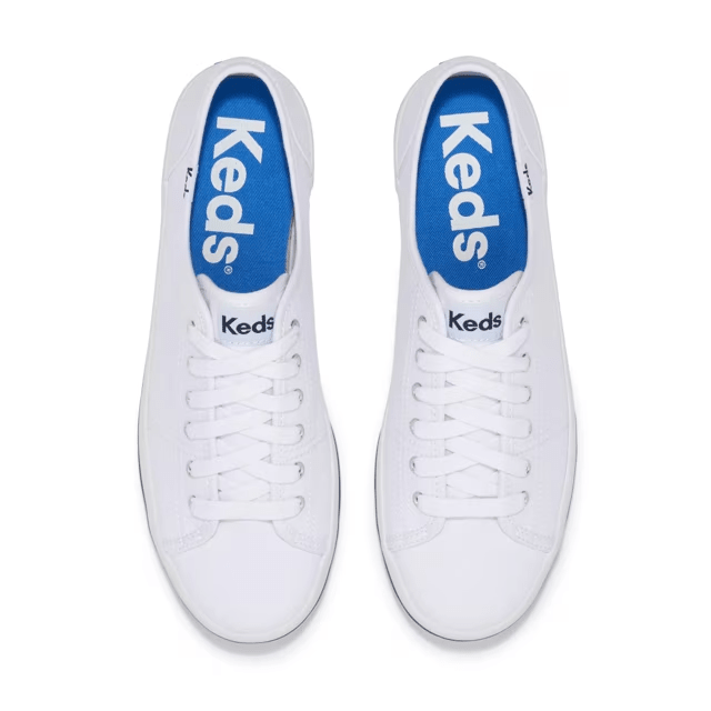 Keds Keds Kickstart Canvas Lace Up White 7.5 M 044214432554 Rebound Footwear