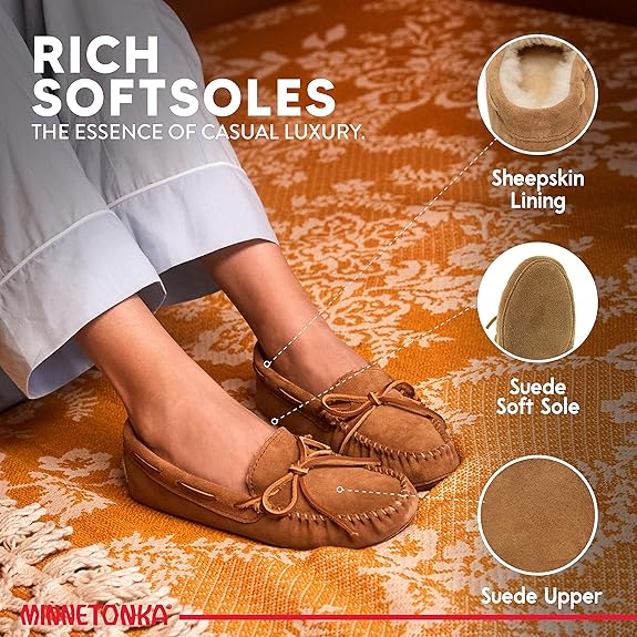 Minnetonka Sheepskin Softsole Golden Tan 7 M 887449106339 Rebound Footwear