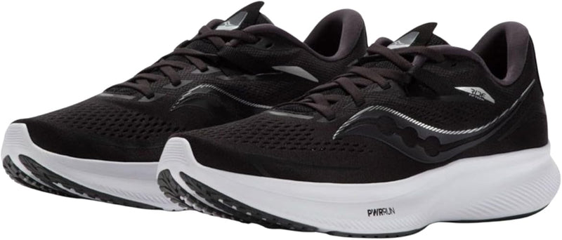 Saucony Ride 15 Black / White 10 M 195017674020 Rebound Footwear