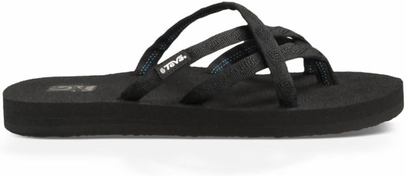 Teva Olowahu Flip Flop Sandal Black on Black 7 M 737045703121 Rebound Footwear