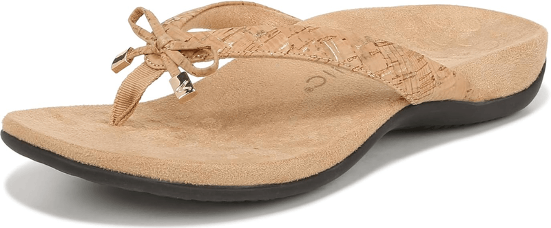 VIONIC Bella Flip Flop Sandals Gold Cork 9.5 M 616542552961 Rebound Footwear