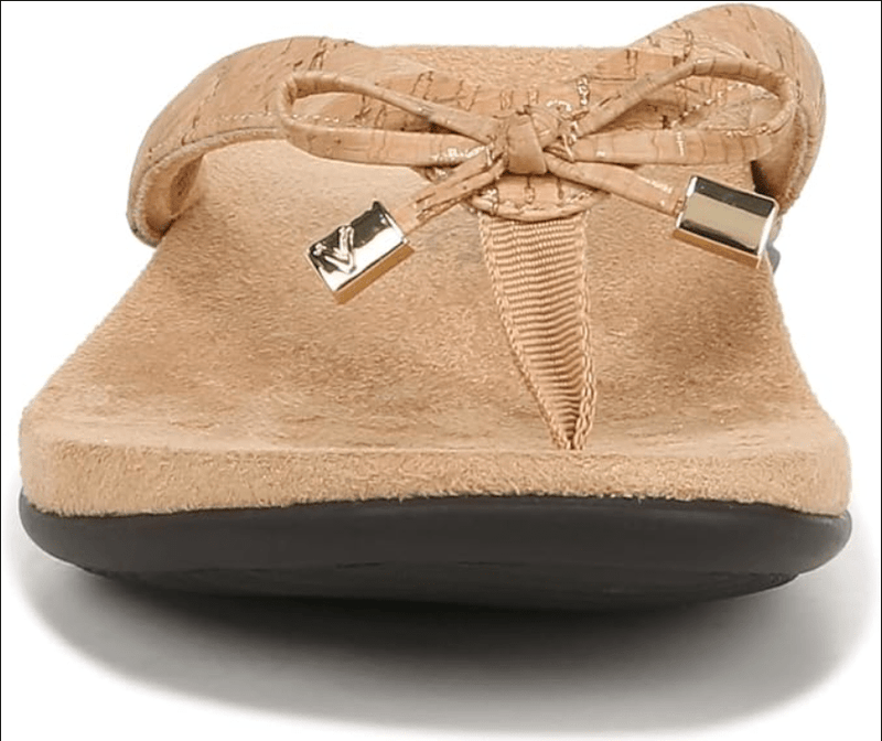 VIONIC Bella Flip Flop Sandals Gold Cork 9.5 M 616542552961 Rebound Footwear